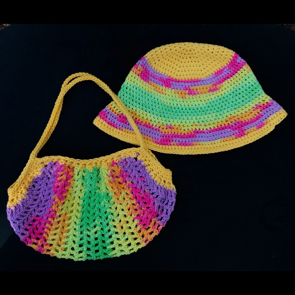 Crochet Bucket Hat and Bag set